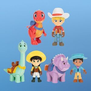 NIP 6 Pack Dino Ranch Figures, Jon & Blitz, Min & Clover, Miguel & Tango 3-4"